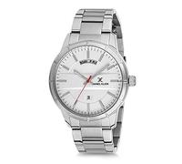 Daniel Klein Orologio da polso da uomo (DK12214-6), cinturino in pelle, 45 mm, analogico, alla moda, movimento al quarzo giapponese, testurizzato, tonalità argento/nero