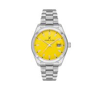 Daniel Klein Orologio da polso da uomo, in argento, colorato, analogico, di lusso, Giallo, moderno