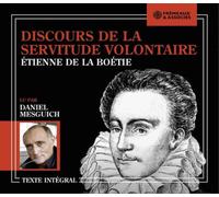 Daniel Mesguich Étienne De La Boétie: Discours De La Servitude Volontaire (CD)