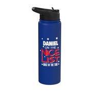 Daniel On The Nice List Divertente Natale Daniel Nome Stainless Steel Insulated Water Bottle