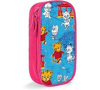 Daniel Tiger's Neighborhood - Astuccio multifunzione con grande capacità, per cancelleria, resistente, per ragazzi e ragazze, per lavoro, ufficio, colore: Nero/Rosa