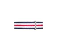 Daniel Wellington Classic Canterbury Cinturino Uomo, 20mm, in NATO, Blu/Bianco/Rosso/Argento