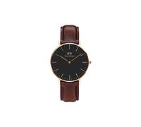 Daniel Wellington Classic Bristol, orologio da uomo e da donna, 36 mm, in pelle, marrone scuro e oro rosa