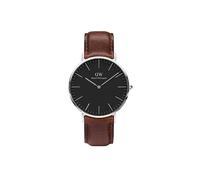 Daniel Wellington Classic Bristol Orologio Uomo, 40mm, in Pelle, Marrone/Argento