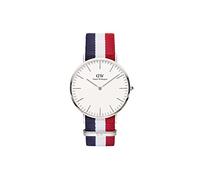 Daniel Wellington Classic Cambridge Orologio Uomo, 40mm, in NATO, Blu/Bianco/Rosso/Oro Rosato