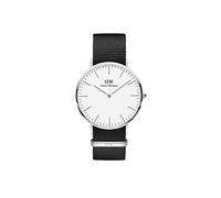 Daniel Wellington Classic Cornwall Orologio Uomo, 40mm, in NATO, Nero/Argento