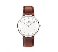 Daniel Wellington Classic St Mawes Orologio Uomo, 40mm, in Pelle, Marrone/Argento