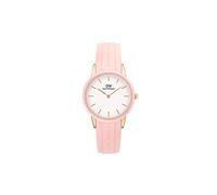 Daniel Wellington Iconico orologio analogico da donna con quadrante rotondo bianco e cinturino in gomma rosa resistente all'acqua - DW00100532