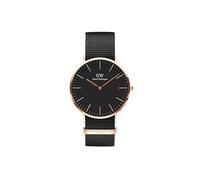 Daniel Wellington Orologio classico Cornovaglia, nero, oro rosa, 40 mm, NATO, da uomo