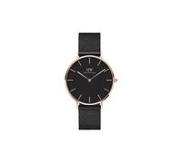 Daniel Wellington Petite Ashfield, orologio nero/oro rosa, 36mm, maglia, per donna e uomo
