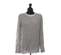 Daniele Fiesoli Pullover Uomo L Grigio Chiaro 2-Layer + Lino NUOVO