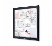 Danieli | Bacheca Certificata per Esterno 100x100 IP56, Vetro di Sicurezza, Ermetica | In Alluminio Colore Antracite, Magnetica con 2 Chiavi | Per Muri e Ringhiere (12xA4)