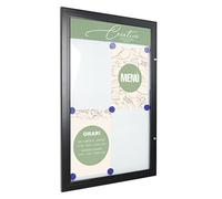 Danieli - Bacheca da Esterno Porta Menu e Avvisi A4 - Bacheca con Serratura e Coppia di Chiavi - Facile Fissaggio a Muro - Fondo in Acciaio Magnetico e Scrivibile (4xA4)