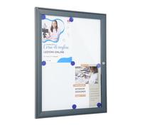 Danieli - Bacheca da Esterno Porta Menu e Avvisi A4. Bacheca con Serratura e Coppia di Chiavi in Dotazione. Facile Fissaggio a Parete. Superficie in Grigio Antracite Magnetica e Scrivibile. (4 x A4)