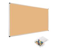 Danieli | Bacheca in Sughero 150x100 con 40 puntine colorate | Lavagna in sughero da parete con profilo in alluminio e kit per il fissaggio (vite e tasselli) incluso. Angoli coprivite in ABS