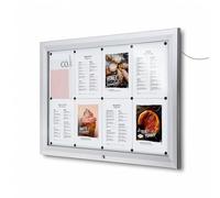 Danieli | Bacheca LED Certificata per Esterno IP56, Vetro di Sicurezza, Ermetica | Bacheca in Alluminio Luminosa e Magnetica da Esterno 90x60 con 2 Chiavi | Per Muri e Ringhiere (8xA4)