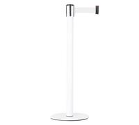Danieli - Colonnina Segnapercorso con Nastro Estensibile Fino a 3 metri. Metallo Bianco, Base Anti-inciampo (Bianco)