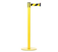 Danieli - Colonnina Segnapercorso con Nastro Estensibile Fino a 3 metri. Metallo Giallo, Base Anti-inciampo (Giallo Nero)