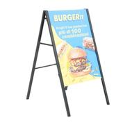 Danieli - Espositore da Terra a Cavalletto Bifacciale Pieghevole in Ferro 2xA1. Espositore per Pannello Pubblicitario a Pavimento. Chiusura a Fisarmonica. Cavalletto per Avvisi e Poster.