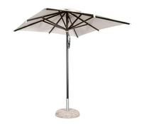 Danieli Ho.Re.Ca. - Venezia Ombrellone Professionale da Giardino, Palo Centrale in Alluminio Nero, Telo Idrorepellente 100% Acrilico Ecrù