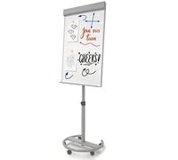 Danieli Lavagna Magnetica Scrivibile e Cancellabile con Portablocco per Fogli Mobili cm 60,5x100. Flipchart con Treppiede o con Ruote. (Con Rotelle)