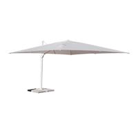 Danieli Ombrellone da Giardino in Alluminio, Telo Water Repellent con Camino Antivento. Palo Decentrato Regolabile. (3x4, Bianco)