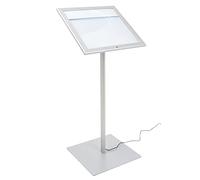 Danieli - Porta Menu da Esterno 2xA4 Luminoso - Bacheca Menu a Leggio - Espositore da Terra Portamenu Magnetico, Scrivibile con Pannello Personalizzabile e Serratura, 2 Chiavi Incluse (2 x A4 LED)