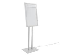 Danieli - Porta Menu da Esterno 4xA4 Luminoso - Bacheca Menu a Leggio - Espositore da Terra Portamenu Magnetico, Scrivibile con Pannello Personalizzabile e Serratura, 2 Chiavi Incluse (4 x A4 LED)