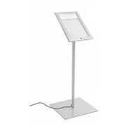 Danieli - Porta Menu da Esterno A4 Luminoso - Bacheca Menu a Leggio - Espositore da Terra Portamenu Magnetico, Scrivibile con Pannello Personalizzabile e Serratura, 2 Chiavi Incluse (A4 LED)