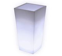 Danieli Vasi luminosi da Giardino M CEDAR a LED bianco freddo | Portavaso in resina antigraffio illuminato | Led IP67 | Made in Italy | Trasformatore IP20 da 1,1 mt | cm 30x30x60| kg 2,8
