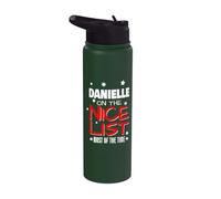 Danielle On The Nice List Divertente Natale Danielle Nome Stainless Steel Insulated Water Bottle