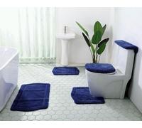 Daniel's Bath & Byound 5 Pezzi Tappeto Bagno Collezione Vintage, Blu Navy