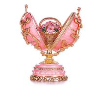 danila-souvenirs uovo in stile Fabergé Fiori di primavera con cesto di fiori 8,5 cm rosa