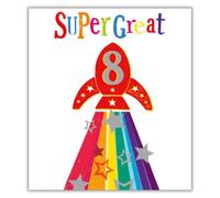 Danilo Cards - Biglietto di auguri per 8° compleanno, per 8° compleanno, Brightside, multicolore, 7 x 6 cm