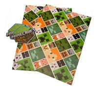 Danilo: Carta regalo ufficiale Minecraft, 2 fogli e 2 etichette, carta regalo per regali, carta da regalo riciclabile con licenza ufficiale Minecraft