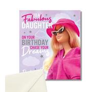Danilo Promotions, biglietto di compleanno per figlia, biglietto di compleanno per figlia, biglietto di compleanno per figlia, biglietto di compleanno per sua figlia Barbie, multicolore, 17,8 x 15,2