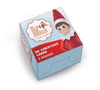 Danilo Promotions, ESXB1 - Biglietti natalizi ufficiali con elfo sullo scaffale, 30 biglietti e 4 motivi