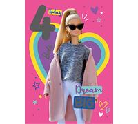 Danilo Promotions Limited - Biglietto di auguri per 4° compleanno, Barbie, per 4° compleanno, 17,8 x 15,2 cm