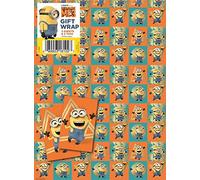 DANILO PROMOTIONS LIMITED Carta da regalo Minions 4 fogli 4 etichette Cattivissimo me, formato 70 x 50 cm, prodotto ufficiale responsabile, Multi, DE021_2Pck