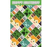 Danilo Promotions Limited Minecraft, biglietto di auguri di compleanno, biglietto di auguri di compleanno Minecraft, biglietto di auguri di compleanno Minecraft, multicolore, 210 x 290 mm