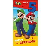 Danilo Promotions LTD Biglietto di auguri per il 5° compleanno, biglietto di compleanno per il 5° compleanno, biglietto di compleanno per il 5° compleanno Super Mario