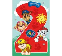 Danilo Promotions LTD Biglietto di auguri per il secondo compleanno, biglietto di compleanno per il secondo compleanno, biglietto di compleanno Paw Patrol, biglietto ufficiale Paw Patrol