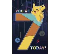 Danilo Promotions LTD Biglietto di compleanno per 7 anni, biglietto di compleanno per i 7 anni, biglietto di compleanno per i 7 anni Pokemon, biglietto di compleanno per il 7° compleanno