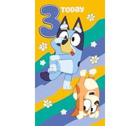 Danilo Promotions Ltd Bluey - Biglietto di auguri di compleanno con adesivi, età 3 anni