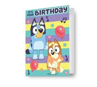 Danilo Promotions LTD Bluey - Biglietto di auguri per compleanno, effetto 3D, lenticolare, fantastico biglietto per tutte le occasioni