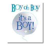Danilo Promotions LTD Brightside - Biglietto per neonato, con scritta Boy oh Boy, It's a BOY!, 180 x 160 mm, multicolore