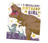 Danilo Promotions LTD Jurassic World, biglietto di compleanno per ragazza, biglietto di compleanno per lei, biglietto di compleanno riciclabile, biglietto di compleanno con licenza ufficiale