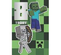 Danilo Promotions Ltd Minecraft - Biglietto d'auguri per 8° compleanno, con foglio di adesivi
