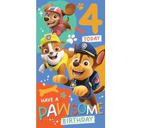 Danilo Promotions Ltd Paw Patrol - Biglietto di auguri di compleanno con adesivi, 4 anni