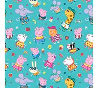 Danilo Promotions LTD Peppa Pig, carta da regalo per compleanno, 2 fogli e 2 etichette, carta da regalo
